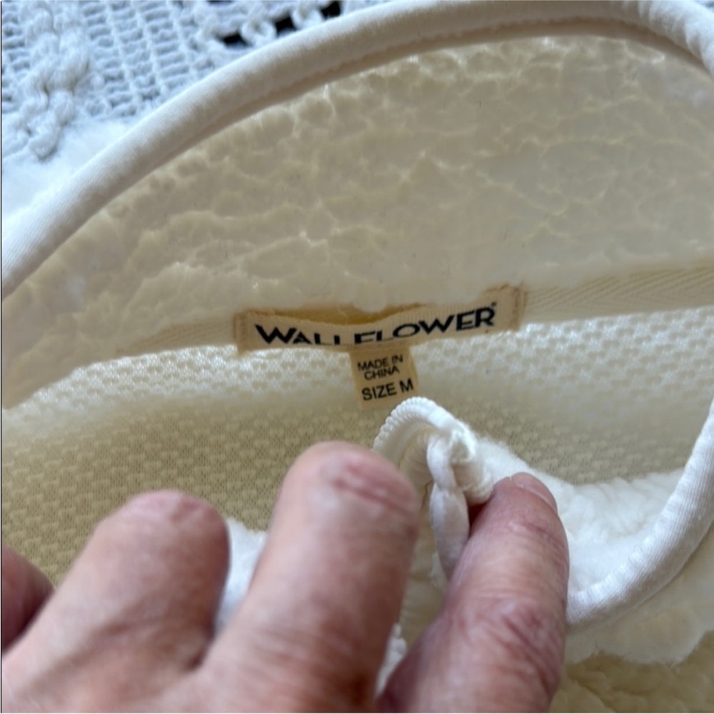 Wallflower Cozy White Sherpa Half-Zip Sweater - Picture 7 of 10